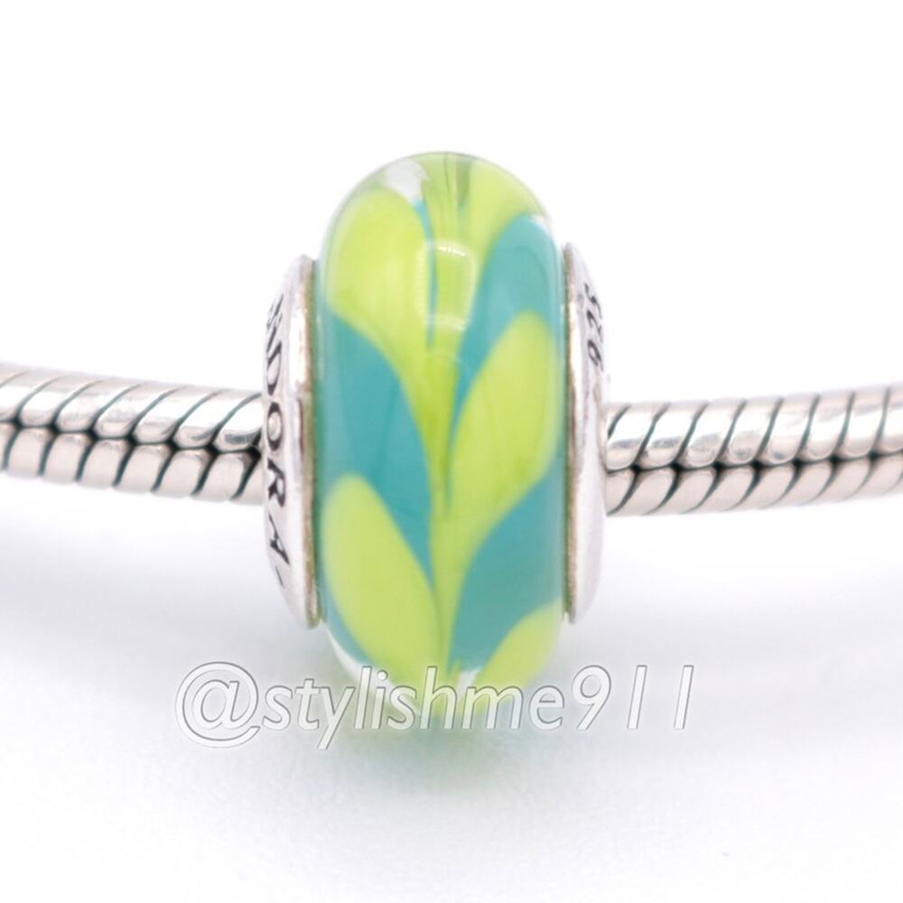 Authentic PANDORA Retired Aqua and Green Swirl Charm - 790673